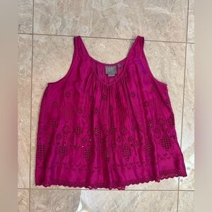 Vanessa Virginia Pink Eyelet Lace Blouse 0
